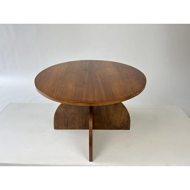 Art Deco Modernist French Walnut Occasional Side Table, 1930s For Sale - Image 11 of 12