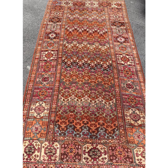 Antique Persian Kurdish Rug With Vibrant Tribal Motifs and Rich Color 4'1 X 9'9 For Sale - Image 4 of 12