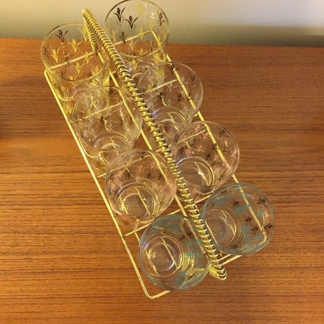 Fred Press Vintage Drink Caddy & Glasses Chairish