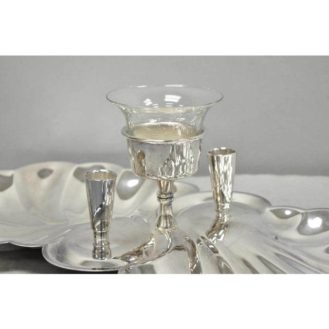 Vintage Sheffield Silver Plated Clam Shell Shrimp Cocktail Serving Platter Tray For Sale In Philadelphia - Image 6 of 12