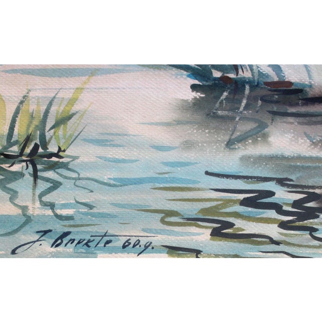 Modern Janis Brekte, River, 1960, Watercolor on Paper For Sale - Image 3 of 6