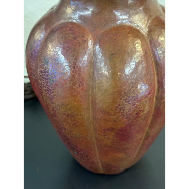 Early 20th Century Arts and Crafts Hand Hammered Copper Vase For Sale - Image 5 of 12