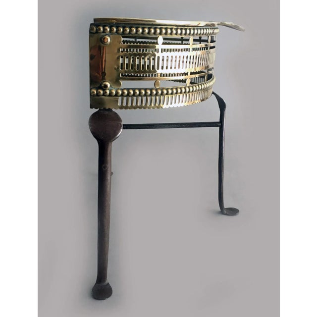 English Antique Brass and Iron Half-Round Trivet For Sale - Image 3 of 9