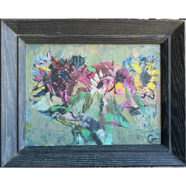 Impressionist Impressionist Floral Still Life Oil Painting Entitled ‘Hazy Day Flowers’ For Sale - Image 3 of 7