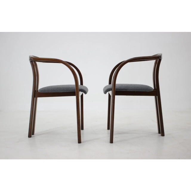 Dining Chair in Grey Bouclé Fabric by Ton, 1980s For Sale - Image 3 of 9