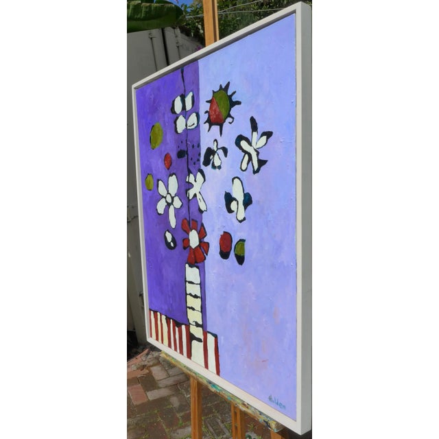 Contemporary Vase in Violet- Large Oil Painting by Martha Holden For Sale - Image 3 of 6