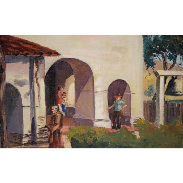 Mission San Juan Bautista, 1971 - Original Oil Painting Oil painting of Mission San Juan Bautista by Gorman Woody...