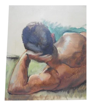 Robert Whitmore "Male at Rest" Oil Painting Early 20th Century