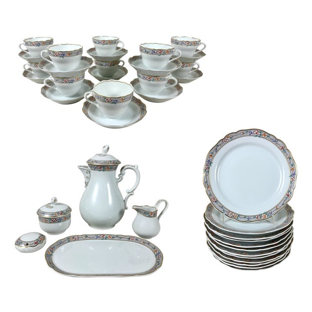 Porcelain Tea Service from Hutschenreuther, Germany, 1980s, Set of 29 For Sale