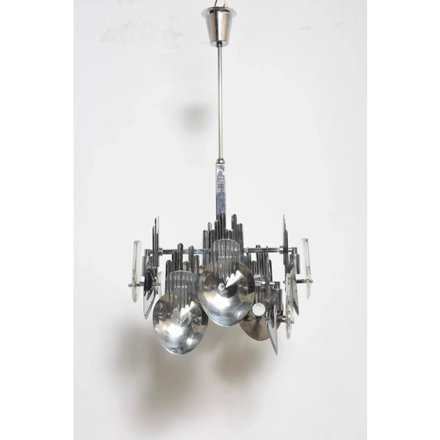 Italian Chrome Chandelier by Oscar Torlasco, 1960s For Sale - Image 6 of 6
