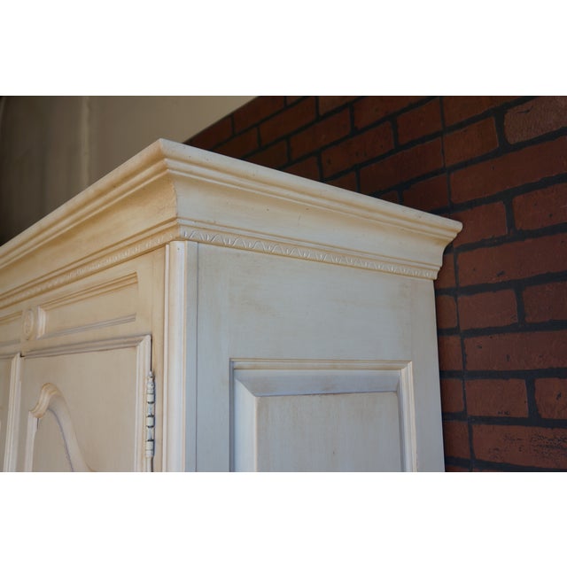 Wood Ethan Allen Country French Painted Armoire For Sale - Image 7 of 12