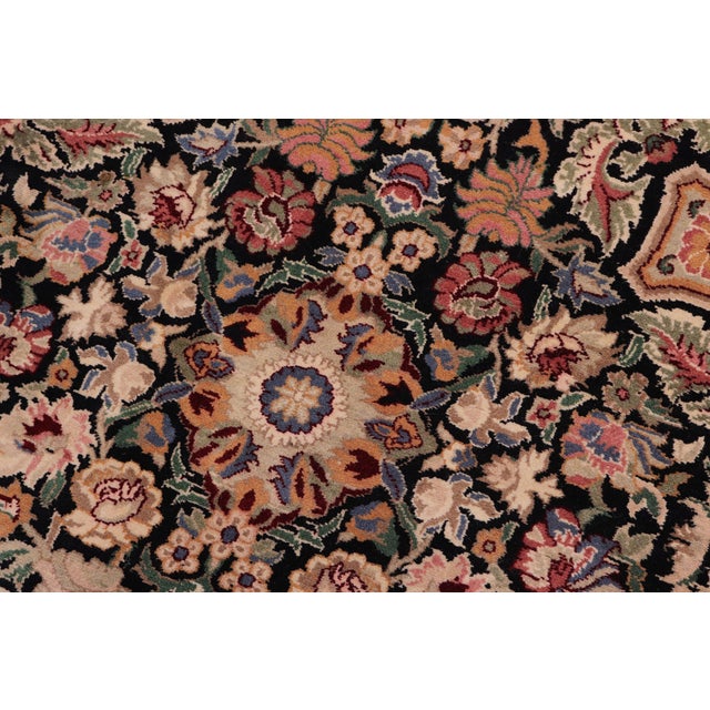 Elegant 1990's Pak-Persian Black/Black Wool Rug - 12'2'' X 17'0'' For Sale In New York - Image 6 of 9