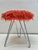 Sixties design stool / fluffy stool with chromed Hairpin legs and original red fluffy upholstery. The stool is a good...