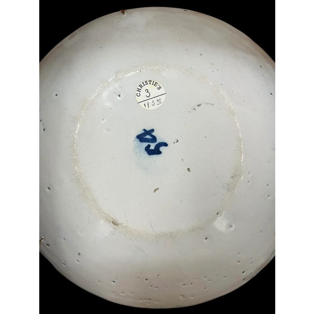 Dutch Porcelain Blue & White Wedding Plate With Hg Monogram and Dated 1725 For Sale In Portland, OR - Image 6 of 9