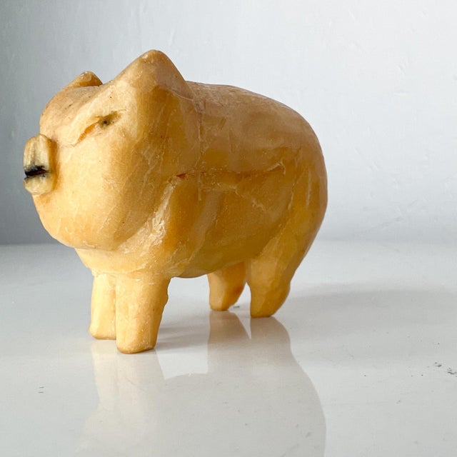 1940s 1940s Folk Art Modern Vintage Pig Castile Soap Sculpture Carving For Sale - Image 5 of 11