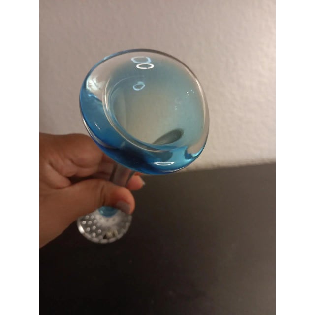 EXQUISITE NEW Aseda Glasbruk Sweden 8" Aqua Bud Vase. This exquisite 8" Aqua Bud Vase is a beautiful creation from Aseda...