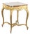 French Side Table with Gold-Colored Wooden Frame and Marble Table For Sale