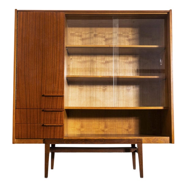 Large Mid-Century Glass Fronted Cabinet from Up Zavody, 1960s For Sale