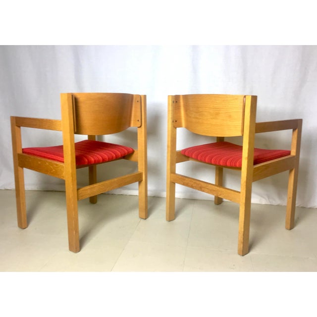 Harvey Probber Bent Wood Beech Large Armchairs Pair For Sale - Image 9 of 11