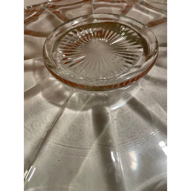 1920s Large 18" Round Depression Glass Platter With Star Pattern For Sale - Image 4 of 5