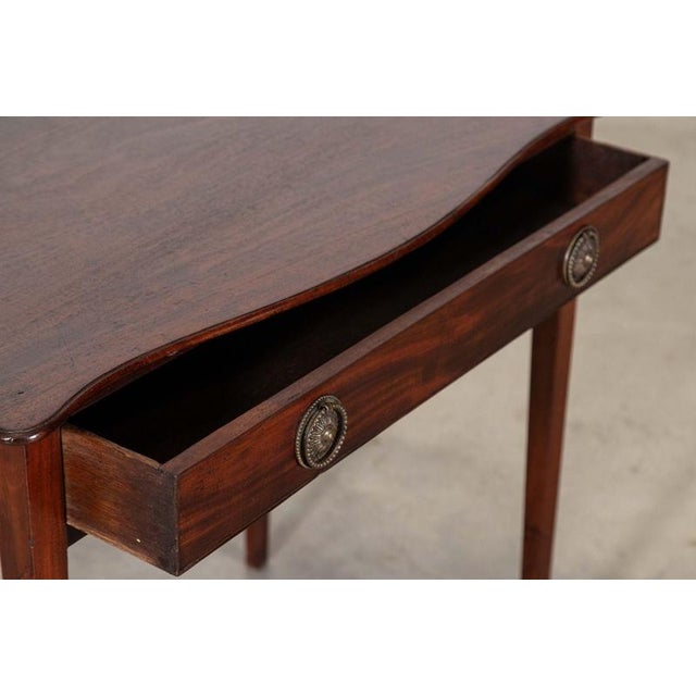 Georgian English Serpentine Mahogany Side Table, 1800s For Sale - Image 11 of 13