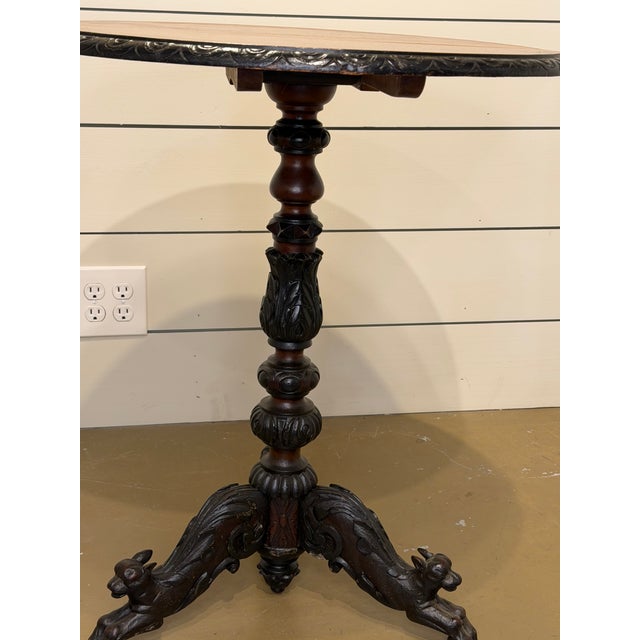 English Black Forest Carved Night Stand For Sale - Image 3 of 7