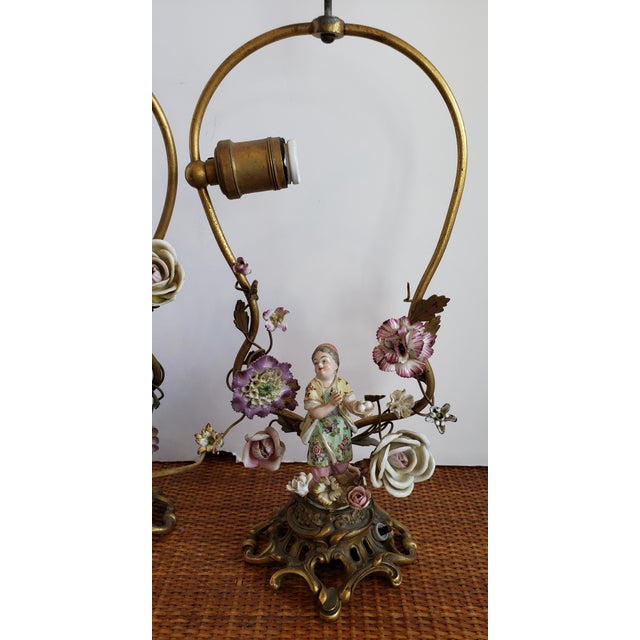 Vintage 1920s Capodimonte Porcelain Figurine Lamps a Pair Chairish