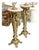 The Gilded Muses Set of 2 – Hand-Carved Pedestal With Sculpted Female Figures & Marble Top For Sale