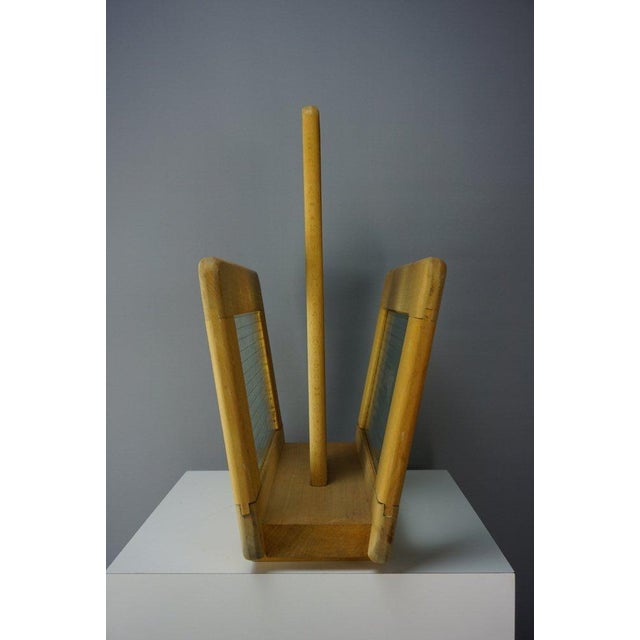 Vintage Oak and Glass Magazine Rack, 1960s For Sale - Image 3 of 10