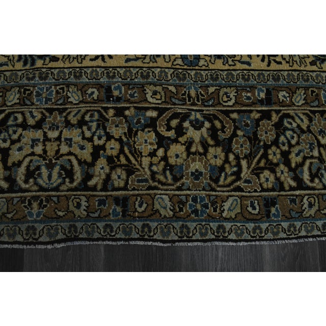 1970s Vintage Persian Handmade Wool Cotton Green Area Rug For Sale In San Francisco - Image 6 of 11