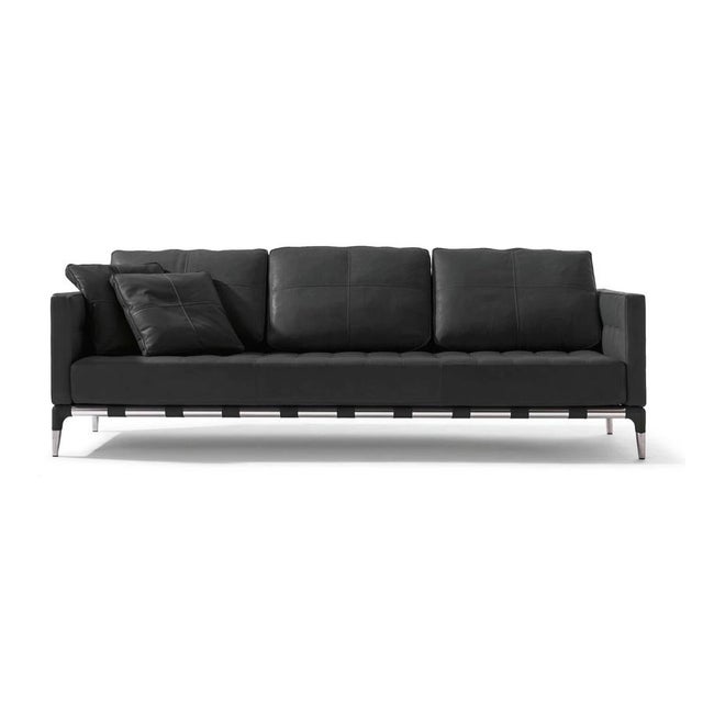 Philippe Starck Mid-Century Modern Leather Privé Sofa by Philippe Starck for Cassina For Sale - Image 4 of 11