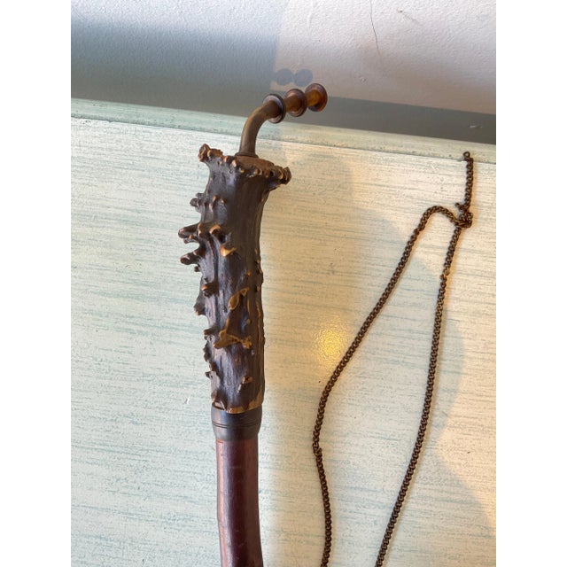 Brown 1930s German Black Forest Hand Carved Wood Pipe For Sale - Image 8 of 11