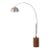 92-Inch Tambo Mid Century Floor Lamp, 1980s - Satin Nickel, Dark Walnut Base For Sale