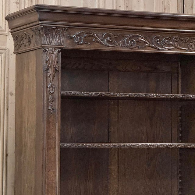 Wood Antique Dutch Neoclassical Walnut Open Bookcase For Sale - Image 7 of 18