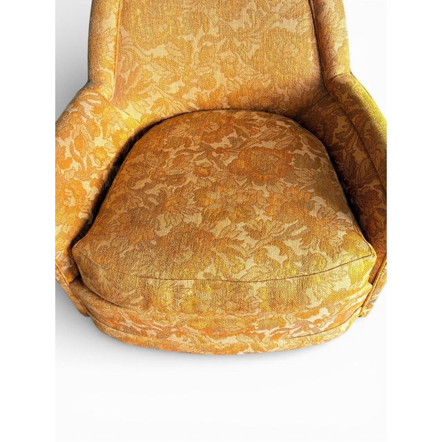 Gold Pair of Selig Mid Century Modern Swivel Lounge Chairs, 1960s For Sale - Image 8 of 15