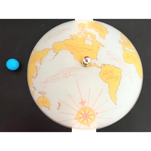 Mid Century World Map Flush Light For Sale - Image 13 of 18