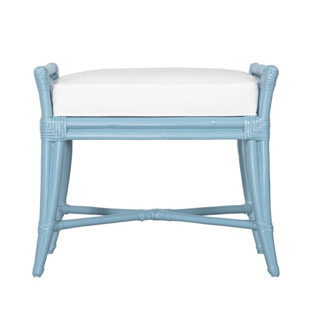 Aqua Small Malacca Bench - Pool Blue For Sale - Image 8 of 8
