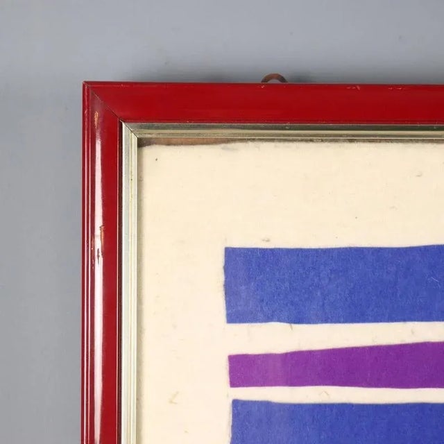 Textile Piero Dorazio, Collage, Felt Fragments on Panel, Framed For Sale - Image 7 of 11