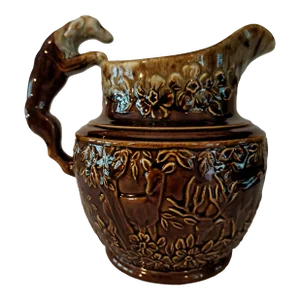 Floral Pitcher With Dog Handle