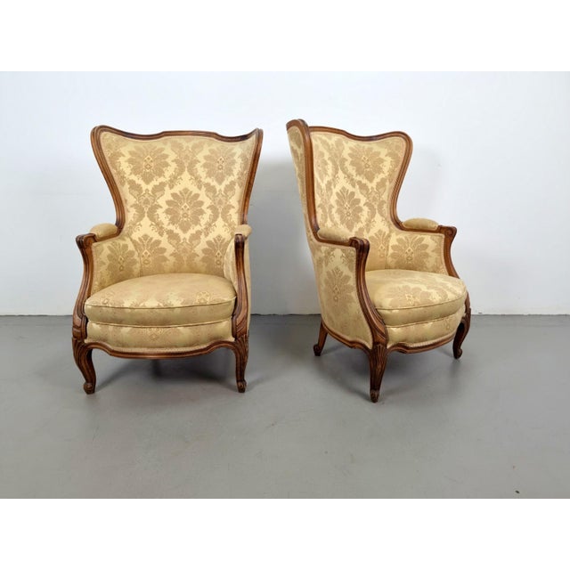 Rococo Style Wingback Armchairs, 1920s, Set of 2 For Sale - Image 13 of 17
