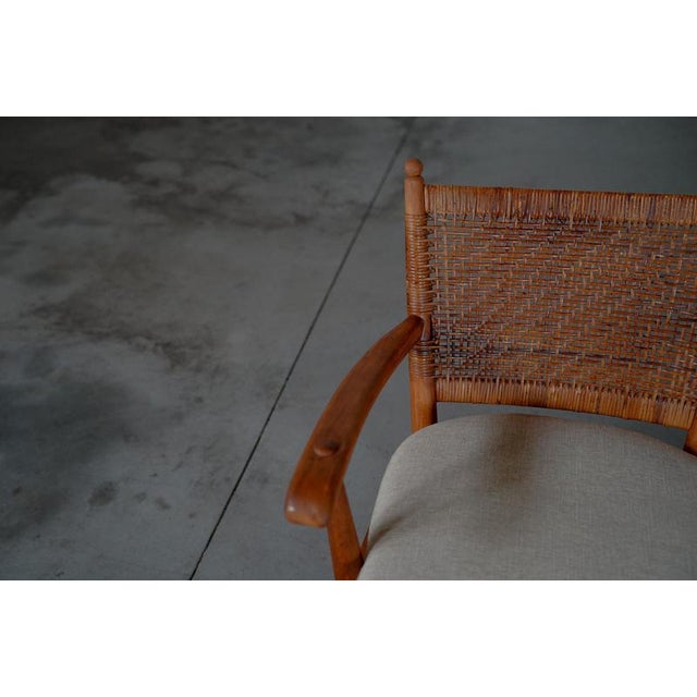 Lounge Chairs with Rattan Backrest, France, 1950s, Set of 2 For Sale - Image 12 of 18