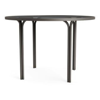 Brown Jordan Kantan Aluminum 42" Round Dining Table - Glass Top, Mica frame For Sale