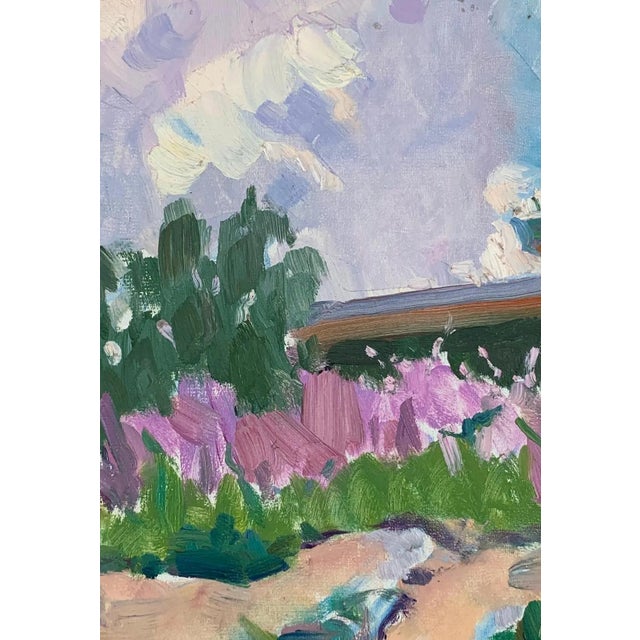 Vintage Ukrainian Impressionist Oil Painting, Rural Landscape, 1960s For Sale - Image 4 of 6