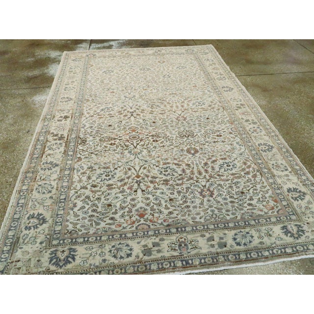 Antique White Galerie Shabab Collection Mid-20th Century Turkish Sivas Carpet For Sale - Image 8 of 9