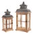 Rustic Wood and Metal Lantern (Set of 2) For Sale