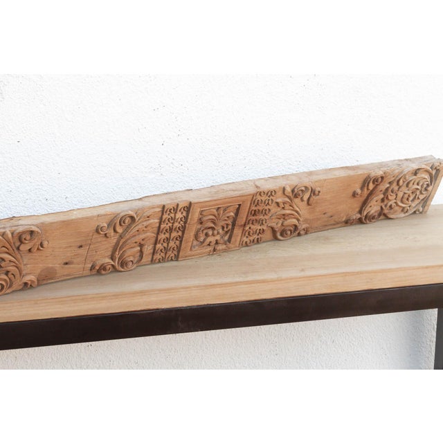Antique Temple Pilaster Carved Lintel For Sale - Image 4 of 6