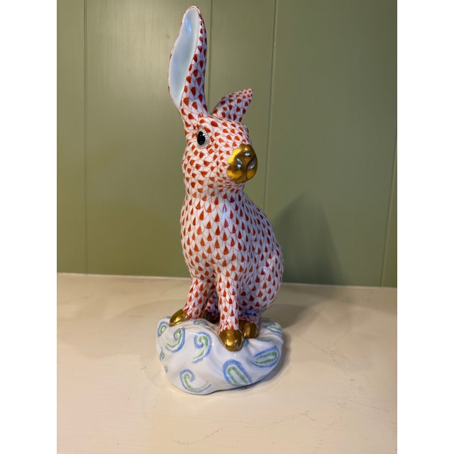 English Mid 20th Century Large Red Herend Bunny For Sale - Image 3 of 7