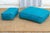 Textile Vintage Hand-Stitched Vibrant Turquoise Floor Seating Set For Sale - Image 7 of 9