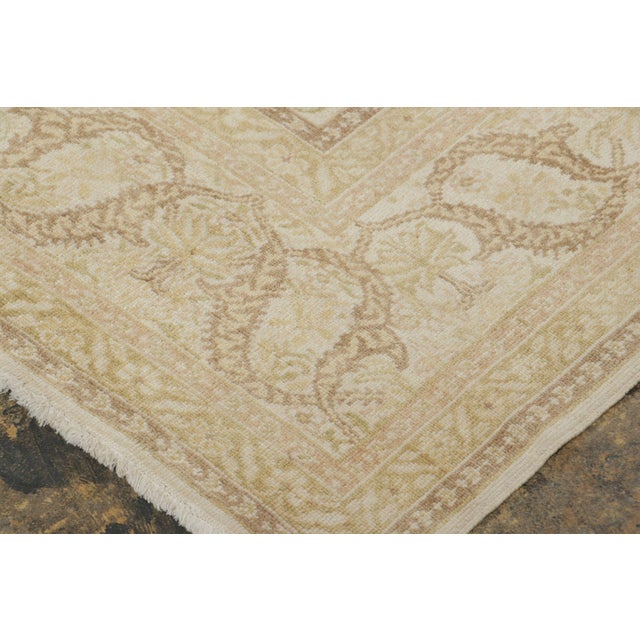 1950s Vintage Turkish Oushak Floral Rug in Soft Ivory, Gold & Beige Hues - Rug & Kilim For Sale - Image 5 of 7