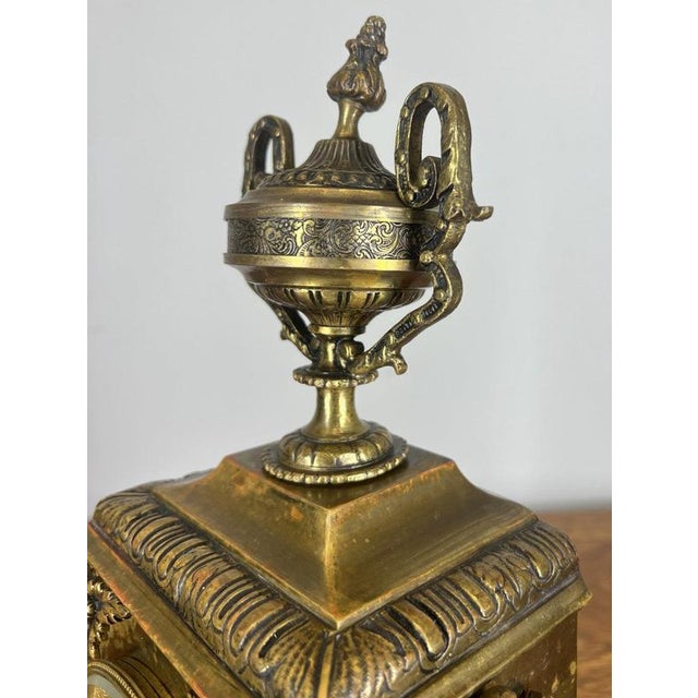 Vintage French Clock Garniture with Candelabras, Set of 3 For Sale - Image 10 of 18